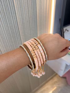 Sparkling Peach Bangles 8 pcs