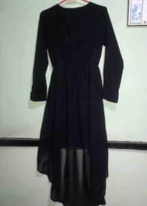 Assymetrical High Low Pretty Black Dress