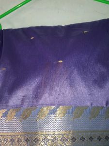 Elegant Purple Saree with Golden Border