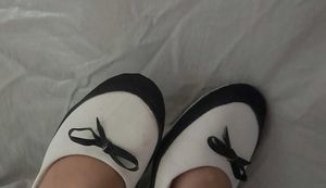 Plain Kawaii Korean Style Black &amp; White Pumps Bow