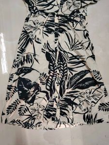 Stylish Tropical Print Shirt Dress