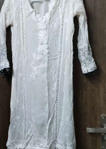 Elegant White Chikankari Kurta Set
