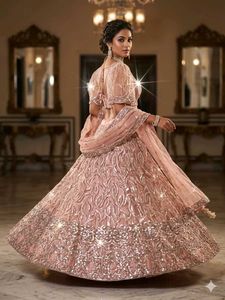 Stunning Pink Sequinned Lehenga Choli