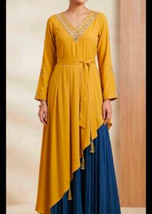 Stylish Mustard Ethnic Gown