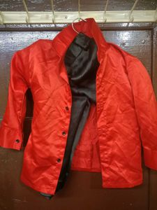 Boy's Red Shirt &amp; Suspenders Outfit