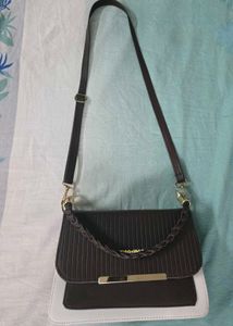 Chic Brown  &amp; White Crossbody Bag