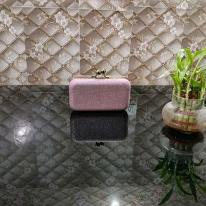 Sparkly Pink Clutch Bag