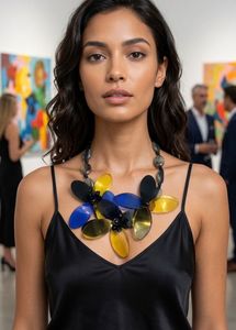Brand New Colorful Flower Statement Necklace