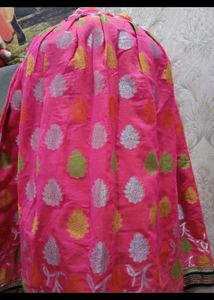 Pink Banarasi Silk Lehenga