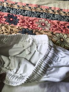 white cotton wide leg pant