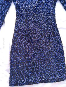 Sparkling Blue Sequin Mini Dress