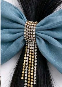 Elegant Bow Hair Clip with Rhinestones