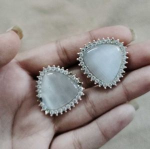 Elegant Cat-Eye Stone Earrings stud