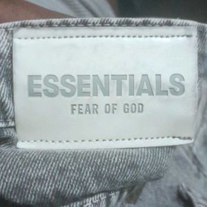 ESSENTIALS Premium grey baggy denim jeans