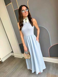 Sky Blue Sleeveless Maxi Dress