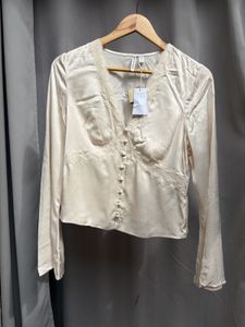 Forever New  Lace Trim Flared Sleeve Empire Top