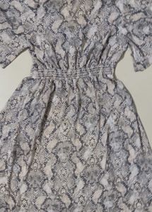 Chic Snake Print High-Low Dress and short skirt