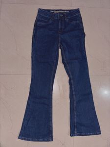 Flared Blue Denim Jeans