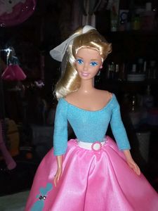 Barbie Doll with Blue Top &amp; Pink Skirt