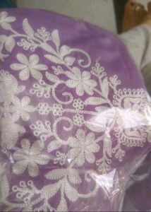 Chikankari lavender Rayon straight kurti