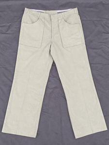 Cream linen korean pent Wide leg
