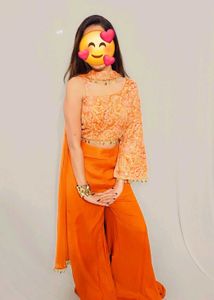Vibrant Orange Ethnic Kurta Set