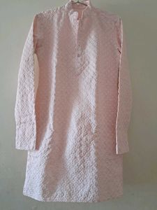 Pink Chikankari Kurta