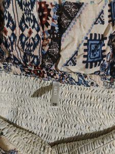 Only Boho Print Strapless Maxi Dress