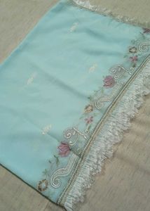 Elegant Embroidered Suit with Aqua Dupatta