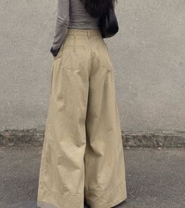 Wide Leg Beige Trousers