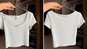Light Green V-Neck Cropped Top