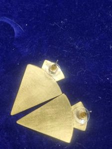 Unique Geometric Gold Tone Earrings