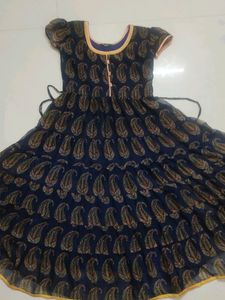 Navy Blue Printed Dress