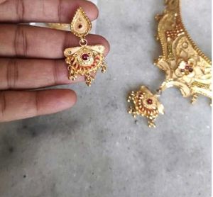 One Gram Gold Necklace and Earring Set