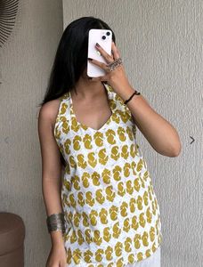 Stylish Printed helter neck short kurti