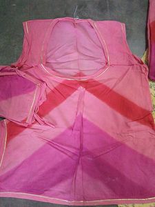 Beautiful Pink Bandhani Blouse Piece