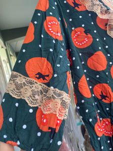 Cute Tomato Print Nighty