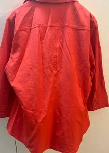 Chic Red Button-Up Shirt