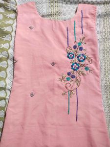 Embroidered Pink Dress