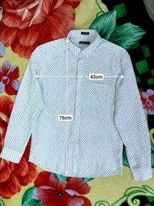 Zudio White Polka Dot Slim Fit Shirt