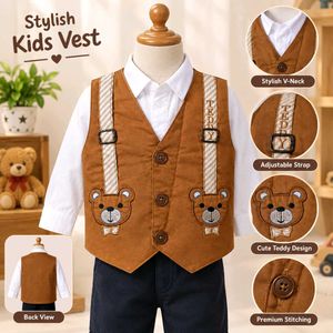 Stylish Teddy Bear Vest Set for Kids