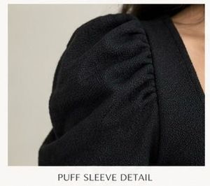 Black Puff Sleeve Square Neck Top
