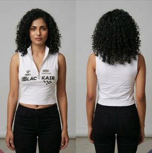 White Black Kair Speed Race Cropped Top