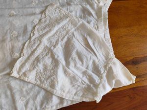 Off-white embroidered off-shoulder dress