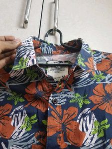 Men's Floral Print Long Sleeve Shirt