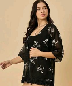 Elegant Black Floral shrug