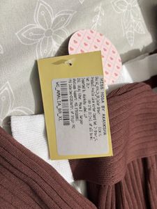 Brown Knit Cardigan &amp; Wide Leg Pants Set