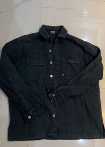Classic Men's Dark Button-Up Shirt