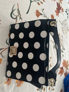 Black & White Polka Dot Clutch