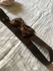 Brand New Brown Elastic Belt with Bow